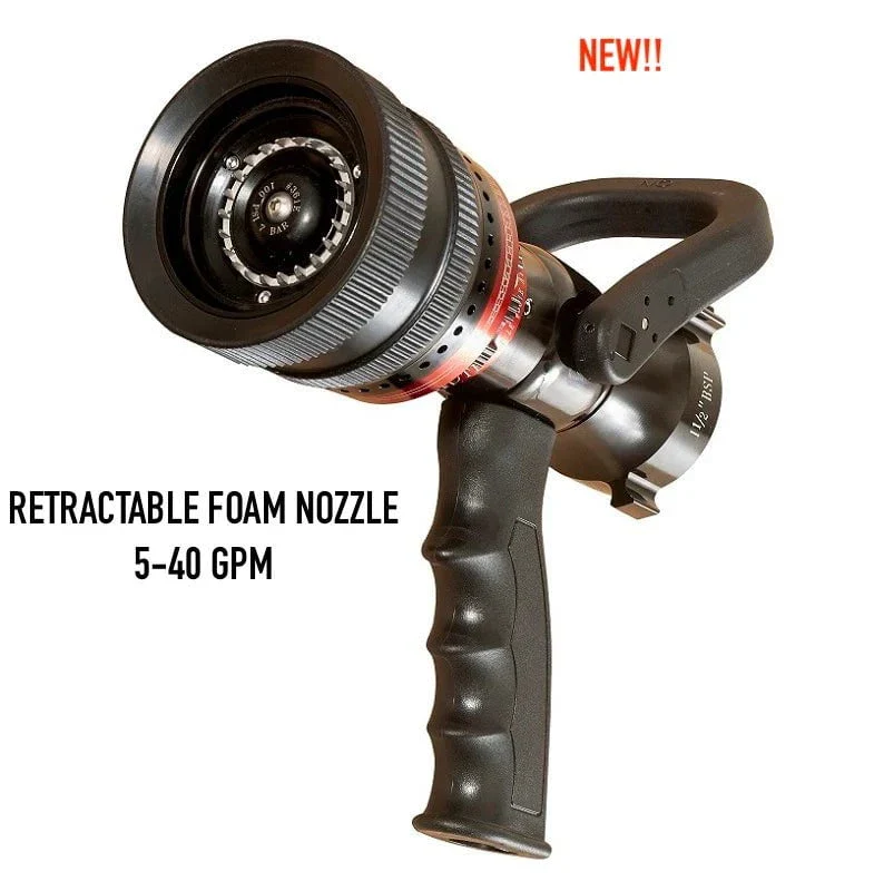 1" Selectable Gallonage Retractable Foam Nozzle (5-10-24-40 GPM)