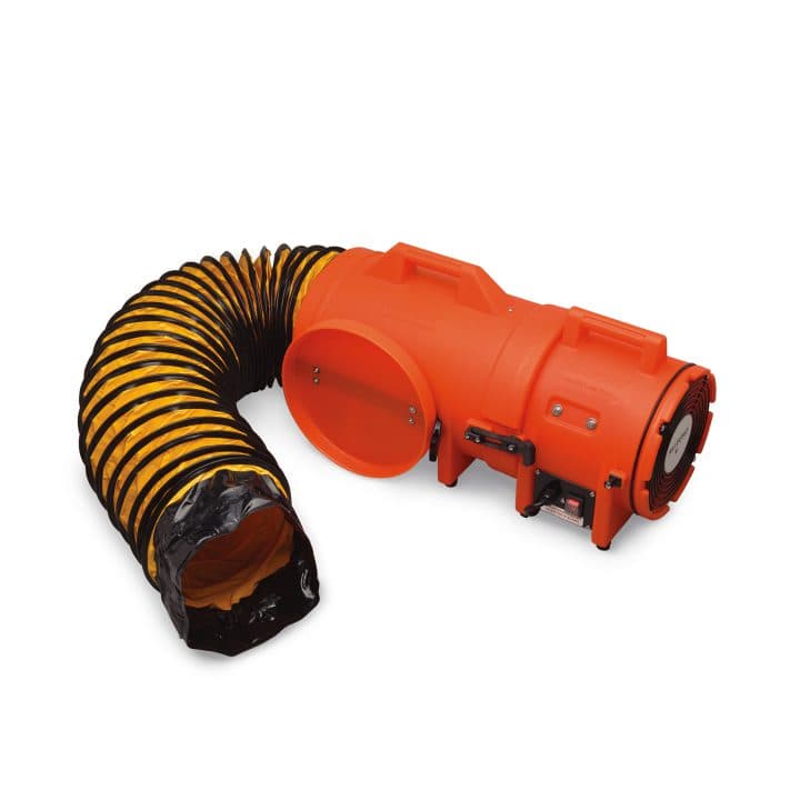 8" Axial AC Plastic Blower w/ Compact Canister & 25’ Ducting