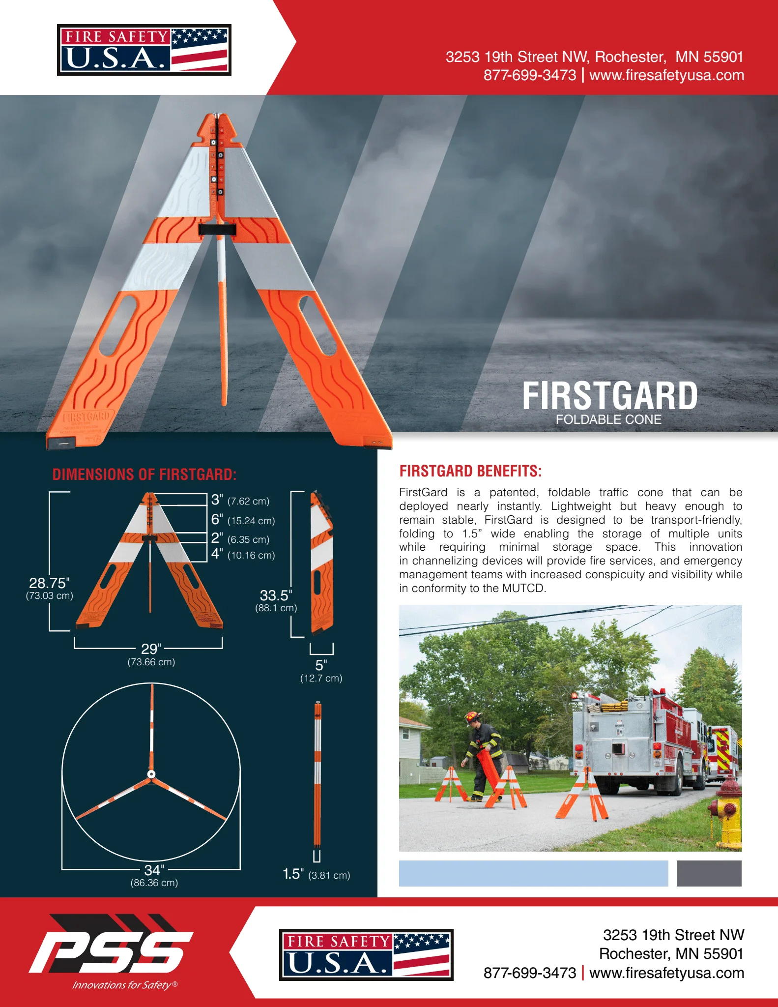 FirstGard Foldable Safety Cones – Pack of 5 - Image 2