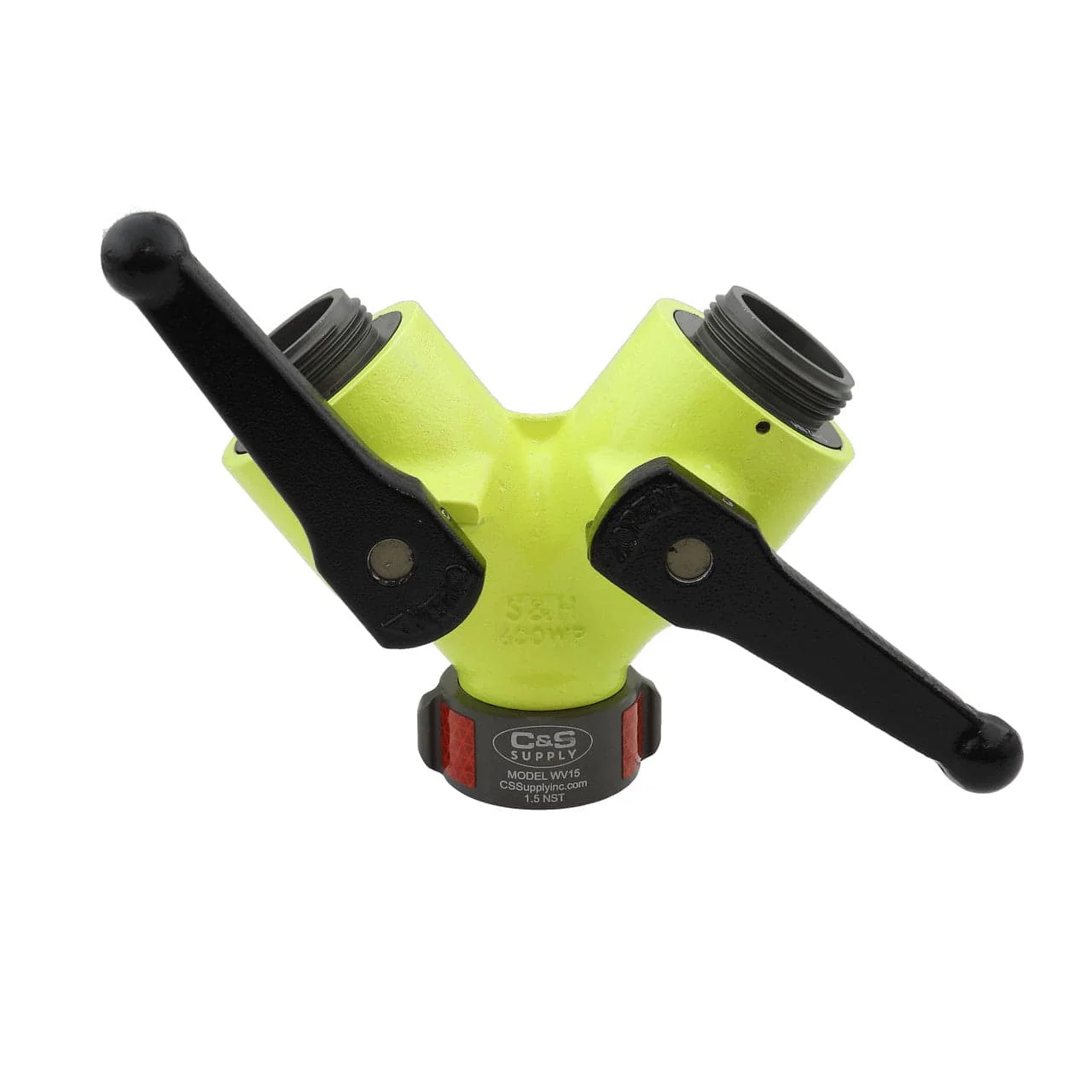 C & S Supply High Visibility Wildland Wye Valve 1.5" Female x (2) 1.5" Male - Image 3