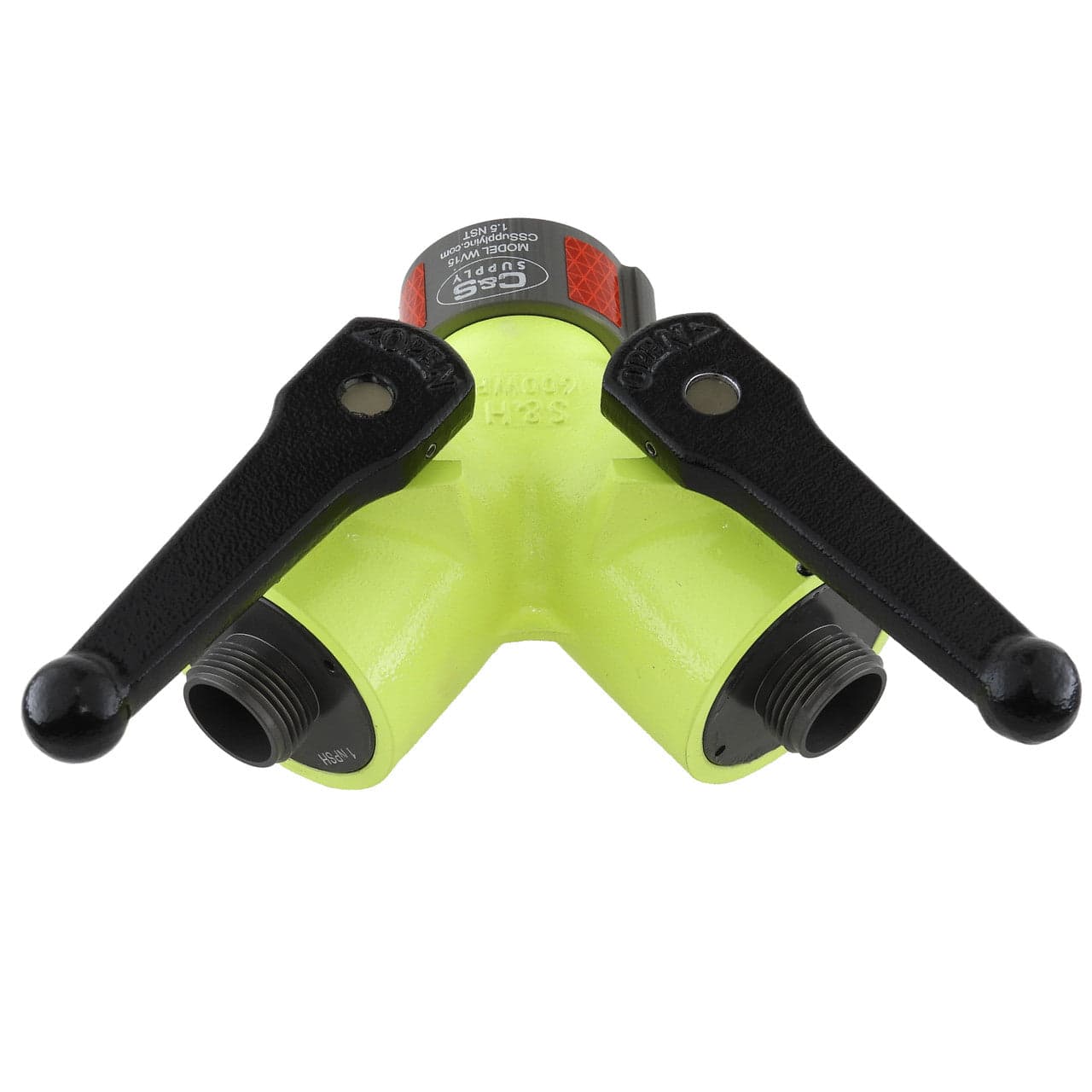 C & S Supply High Visibility Wildland Wye Valve 1.5" Female x (2) 1" Male