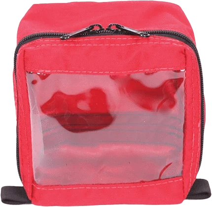 RED ACCESSORY BAG 5″L x 5 1/2”W x 4 1/2″D