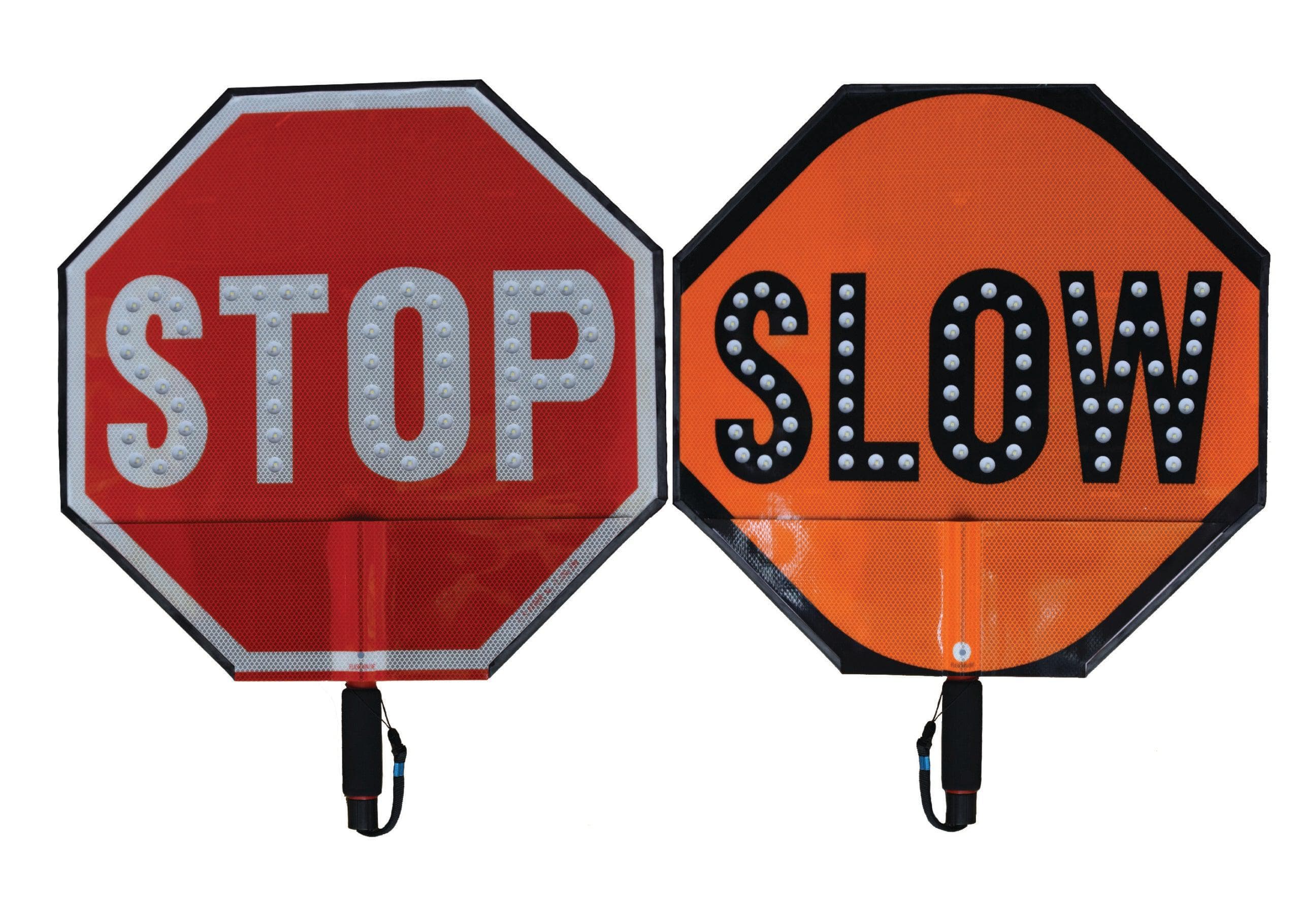 Stop/Slow Hi-Intensity Prismatic Sheeting Paddle with 6" Padded Handle
