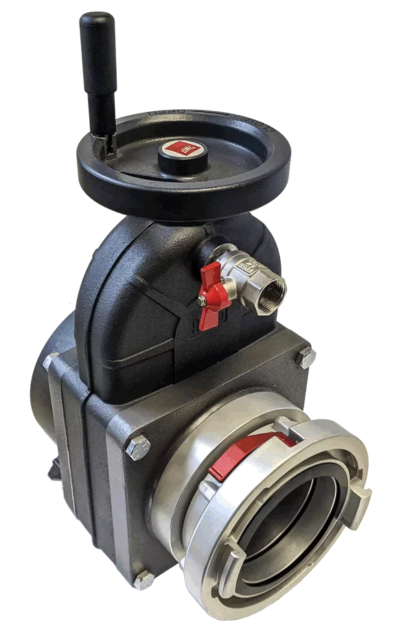 Super Flow Straight 6” Gate Valve (Storz x NH Female Swivel Rocker Lug)