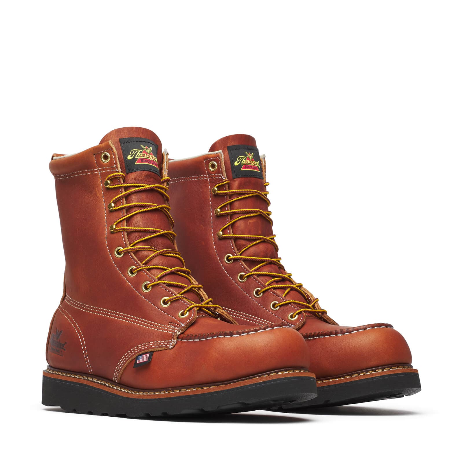 Thorogood American Heritage 8″ Tobacco Steel Moc Toe - Men's