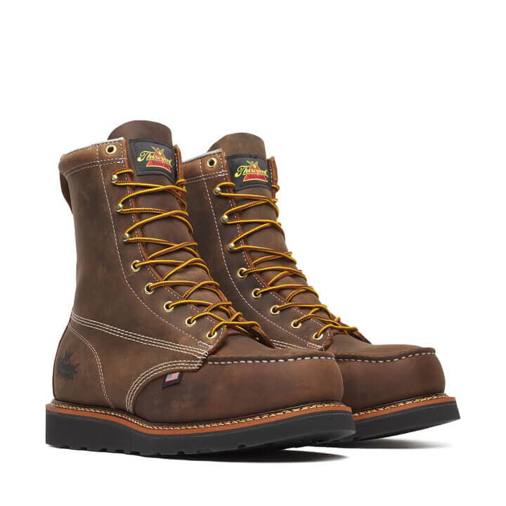 Thorogood American Heritage 8″ Trail Crazy Horse Black Heel Safety Toe - Men's