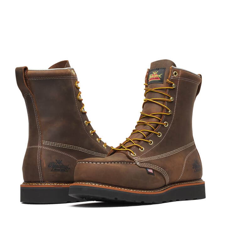 Thorogood American Heritage 8″ Trail Crazy Horse Black Heel Safety Toe - Men's - Image 3