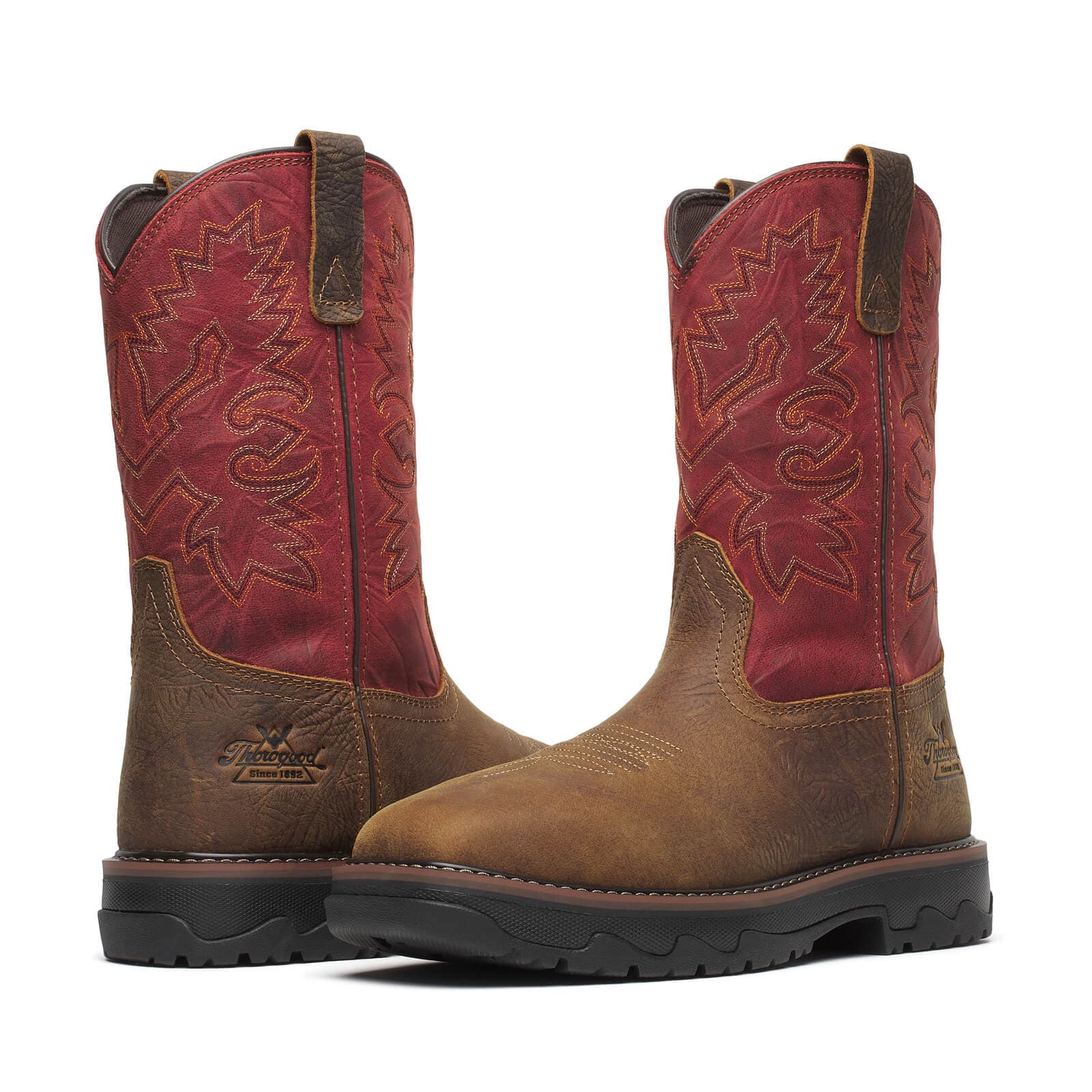 Thorogood Buffalo Ridge WP 11″ Brown/Scarlet Nano Sq Toe - Men's - Image 2
