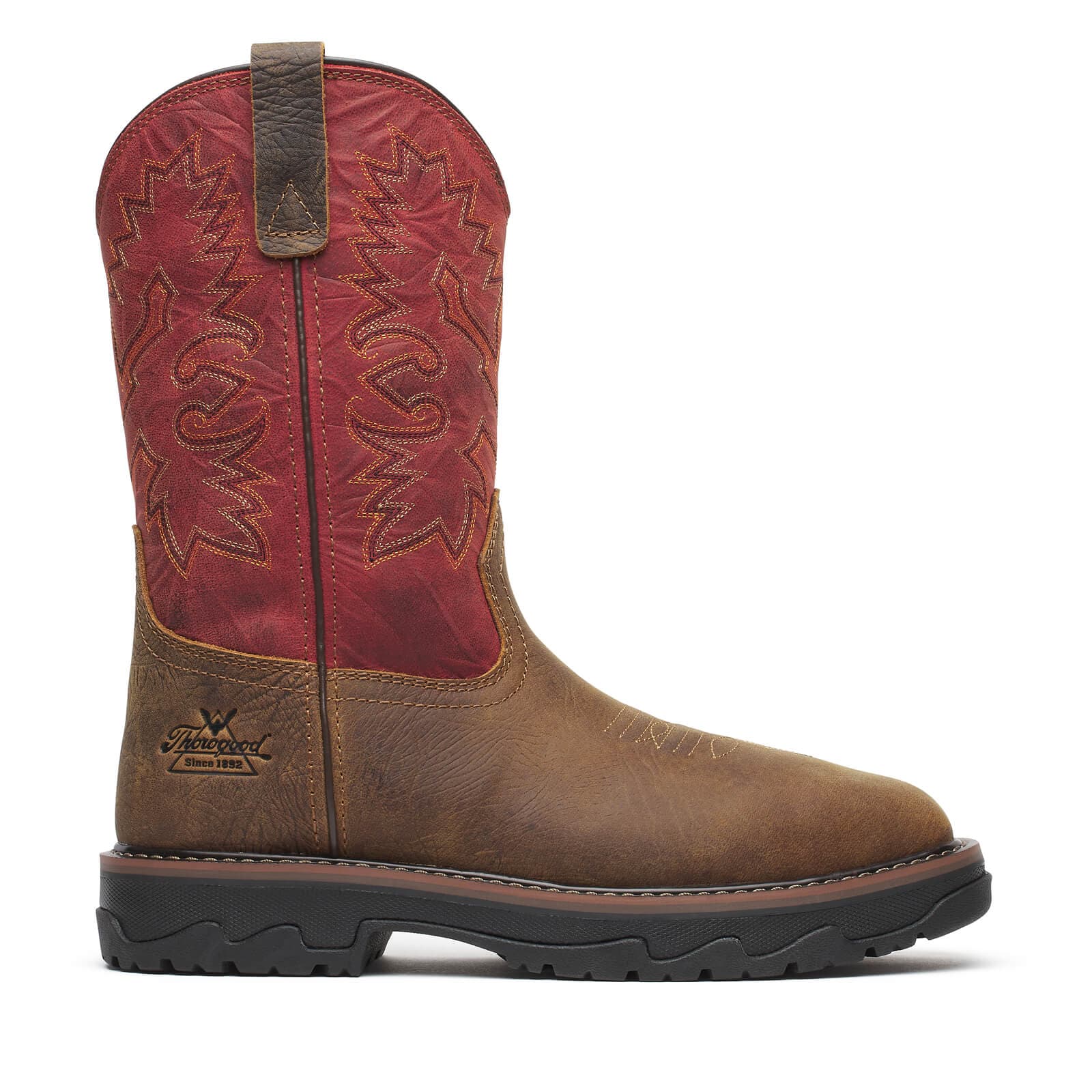 Thorogood Buffalo Ridge WP 11″ Brown/Scarlet Nano Sq Toe - Men's - Image 3