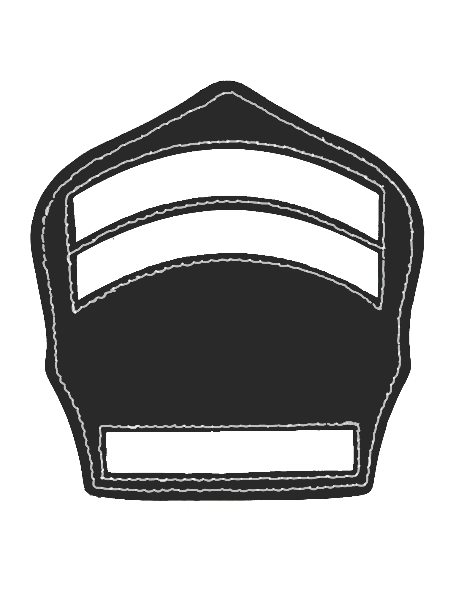 6" Traditional 3-Panel Leather Front