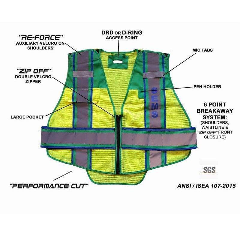 Ultra-Bright Green EMS Public Safety Vest - Image 3