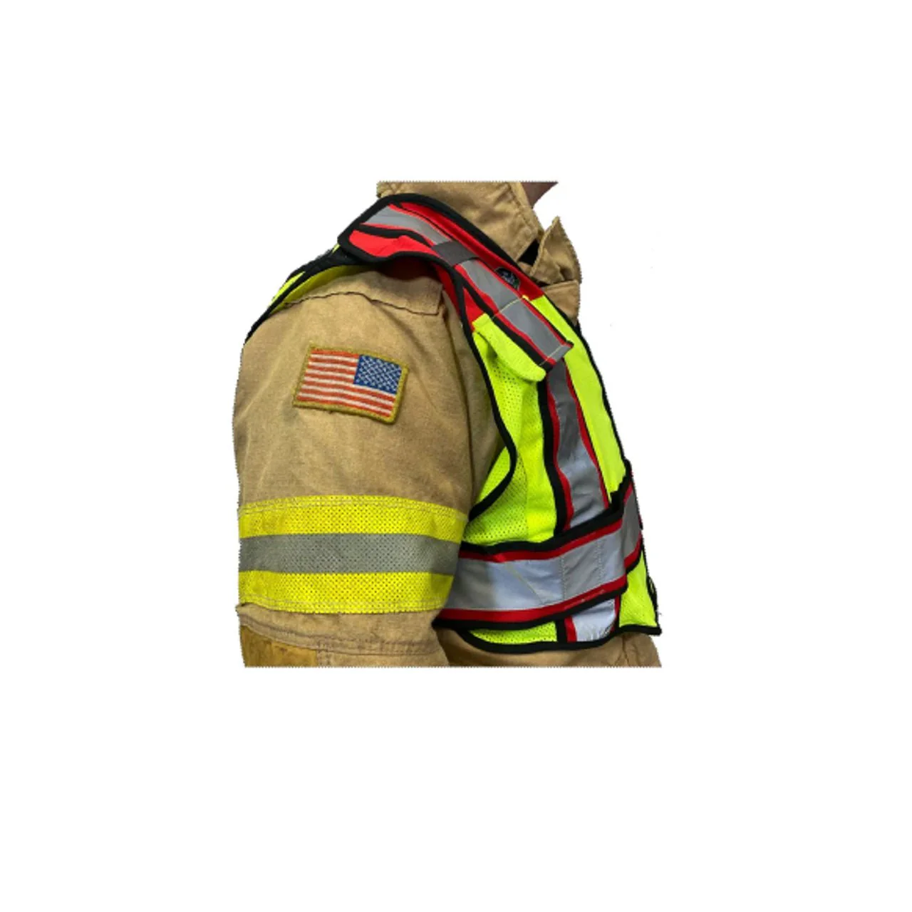 Ultra-Bright Red Fire Public Safety Vest - Image 3